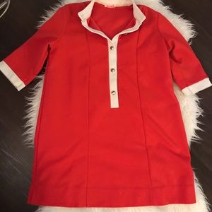 Vintage Perma Prest mini mod dress orange ivory 6